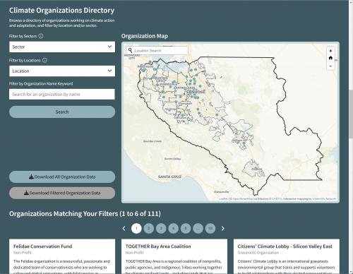 Climate Organizations Directory Map