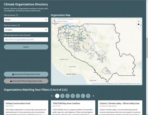 Climate Organizations Directory Map