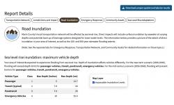 Road Inundation report section