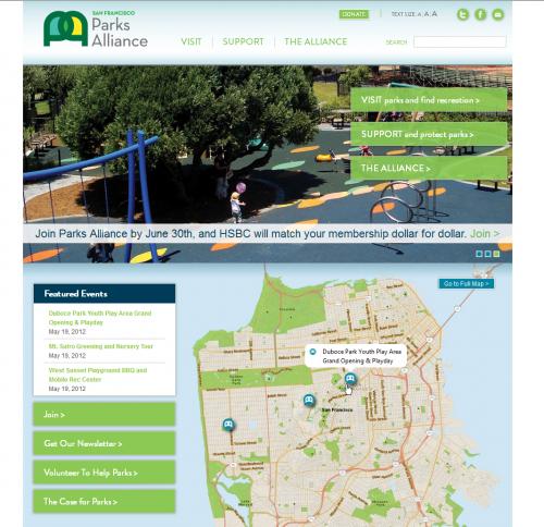 San Francisco Parks Alliance Web Page 