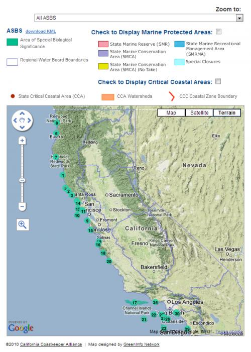 Overview Map for California Coastkeeper