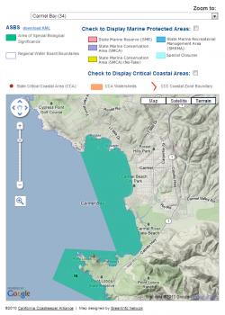 Close Up View of Coastkeeper Map Application