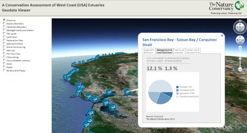 Map Interface for TNC Estuaries Geodata Viewer