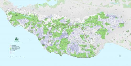 Wall Map of Lands in the San Francisco Peninsula Region