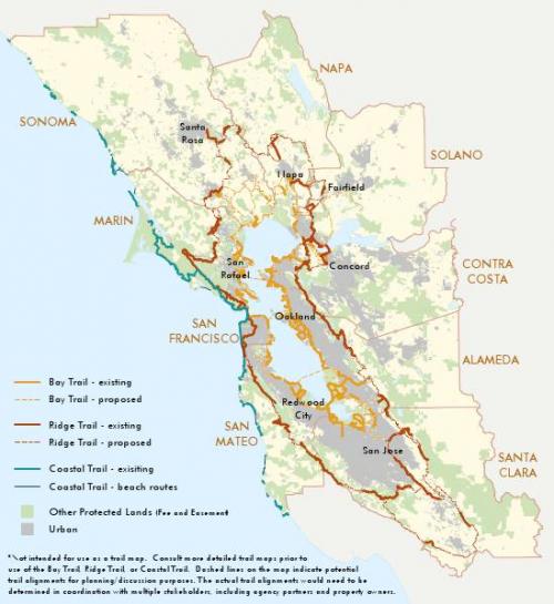 Coastal Conservancy Trail Projects Map