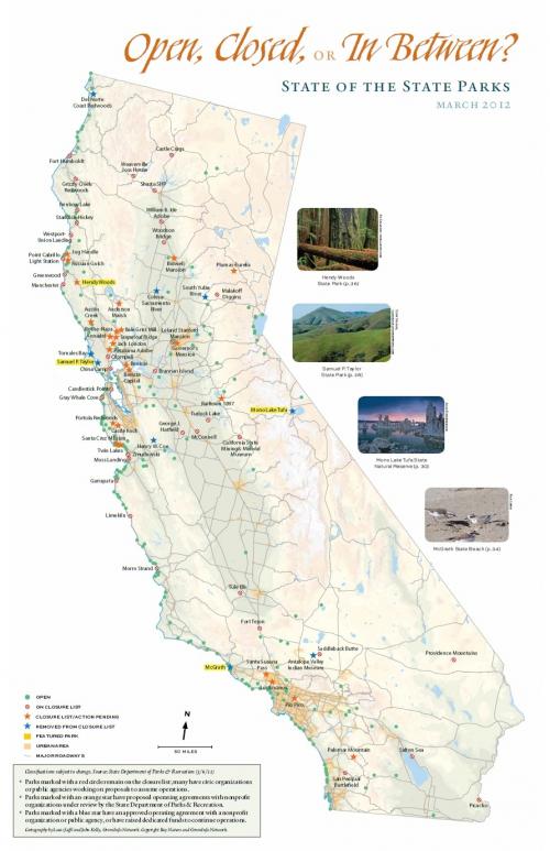 Map of Proposed State Park Closures