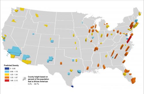 Predicted Density of African American Smokers in the U.S.