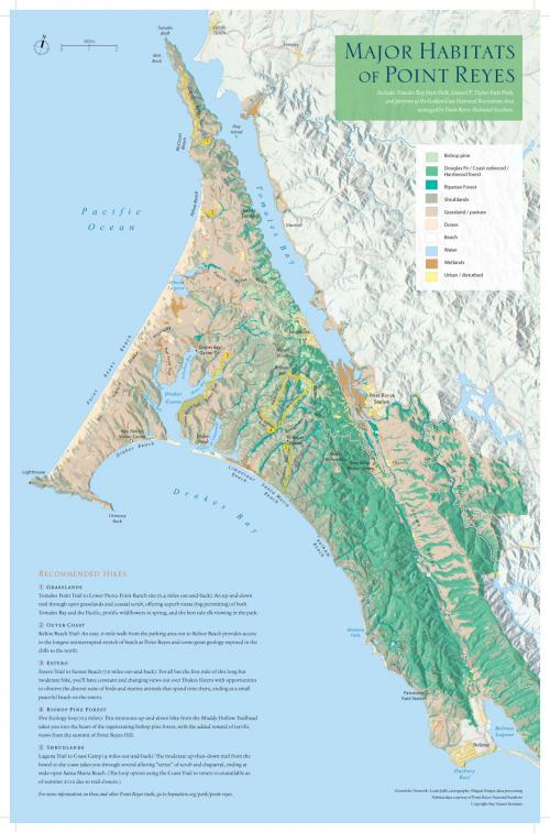 Habitats Map of Pt. Reyes National Seashore