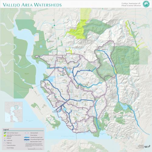 Vallejo Area Watersheds Map
