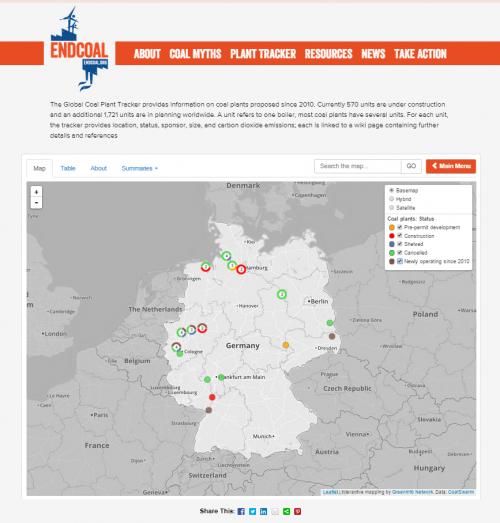 Main Map on Coal Tracker