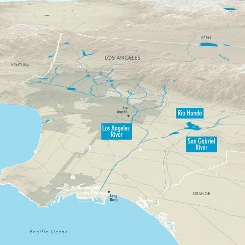 3D View of Los Angeles River