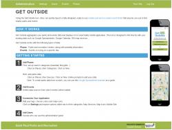 The main administration panel for Get Outside application