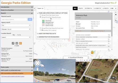 Park Inventory MapCollaborator for State of Georgia