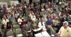 Interior Secretary Sally Jewell (wearing lei), others;  NPS Director Jarvis