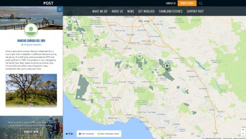 Web map interface for POST site