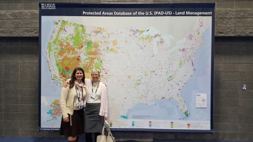 USGS PAD-US staff with large map poster