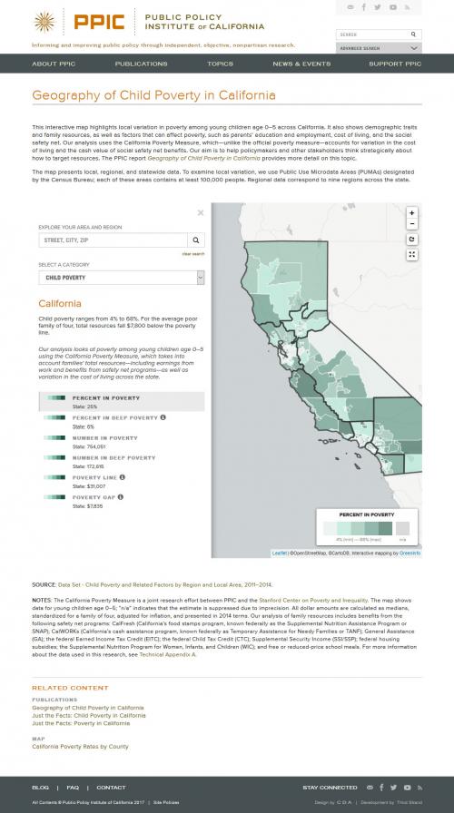 Map application on PPIC web page