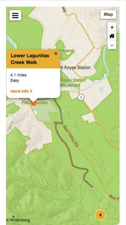 Trail map on mobile