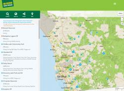 Search results in GetOutsideSanDiego.org mapper