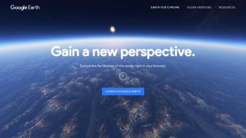 Main screen for new Google Earth