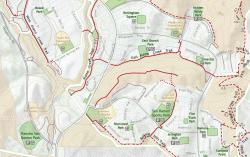 Section of San Ramon Trails map showing cartography