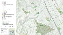 Section of San Ramon Trails map showing cartography and legend