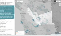 Choosing a county highlights that location and projects