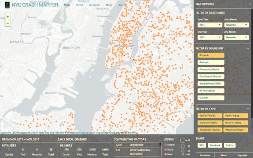 Map view with extensive filter tools